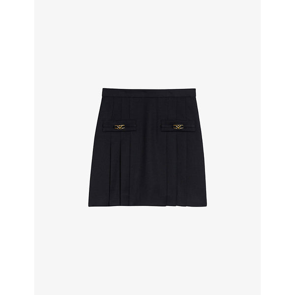  Sandro Rebeca embellished wool mini skirt