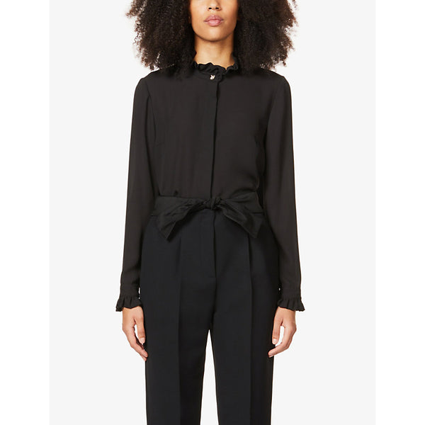 Claudie Pierlot Colombine frilled-trim crepe shirt