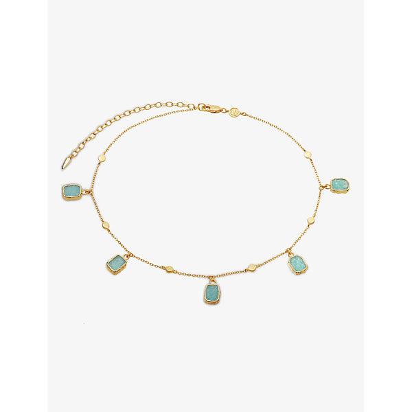 Missoma Lena 18ct yellow gold-vermeil and amazonite choker necklace