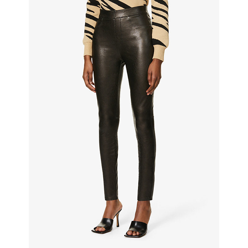  Spanx Like Leather skinny high-rise faux-leather trousers