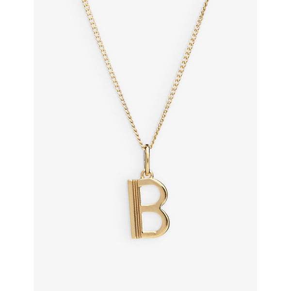 Rachel Jackson Art Deco B initial 22ct gold-plated sterling-silver necklace