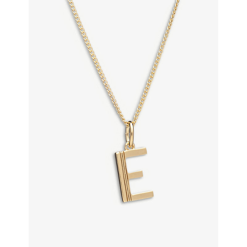 Rachel Jackson Art Deco E Initial yellow gold-plated sterling-silver necklace