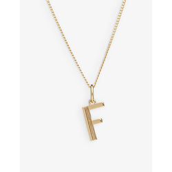 Rachel Jackson Art Deco F Initial gold-plated sterling silver necklace