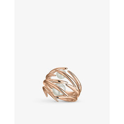 Shaun Leane Cherry Blossom rose gold-plated vermeil silver and pearl ring