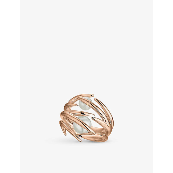 Shaun Leane Cherry Blossom rose gold-plated vermeil silver and pearl ring