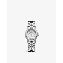 Chopard 278602-3002 Happy Sport Oval stainless steel and diamond watch