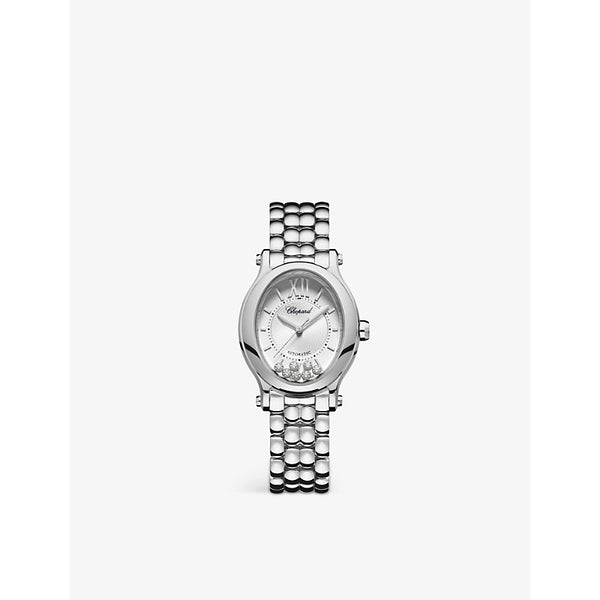 Chopard 278602-3002 Happy Sport Oval stainless steel and diamond watch