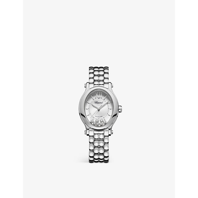 Chopard 278602-3002 Happy Sport Oval stainless steel and diamond watch