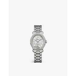 Chopard 278602-3004 Happy Sport Oval stainless steel and diamond watch