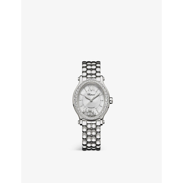 Chopard 278602-3004 Happy Sport Oval stainless steel and diamond watch