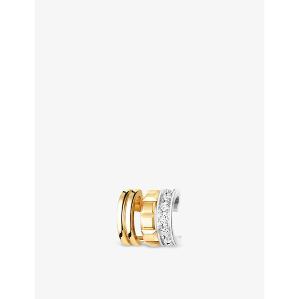 Boucheron Quatre Radiant Edition 18ct yellow-gold, 18ct white-gold and 0.14ct round diamond clip-on earring