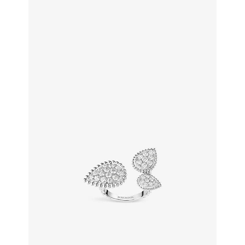 Boucheron Serpent Bohème 18ct white-gold and 1.13ct diamond ring