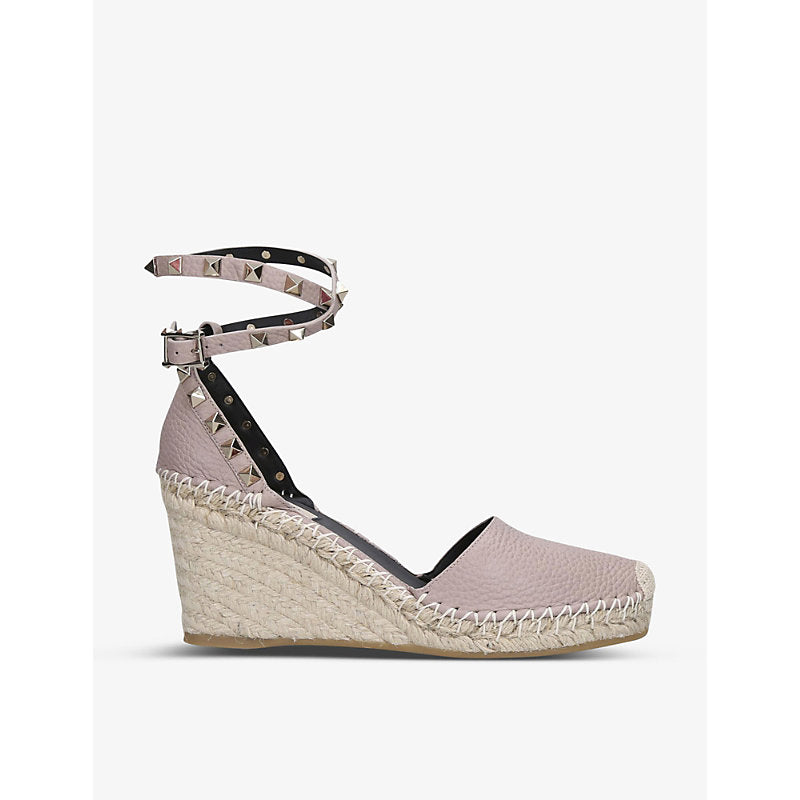  Valentino Garavani Rockstud leather espadrille wedges