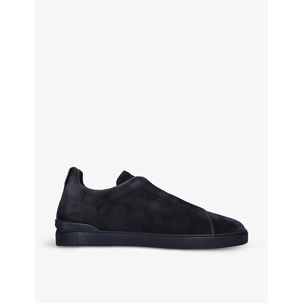  Zegna Triple Stitch suede low-top trainers