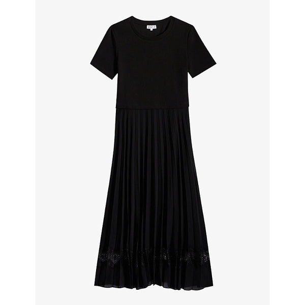  Claudie Pierlot Telie pleated cotton midi dress