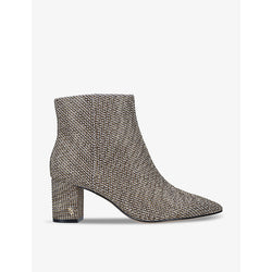 Kurt Geiger London Burlington houndstooth-print woven ankle boots