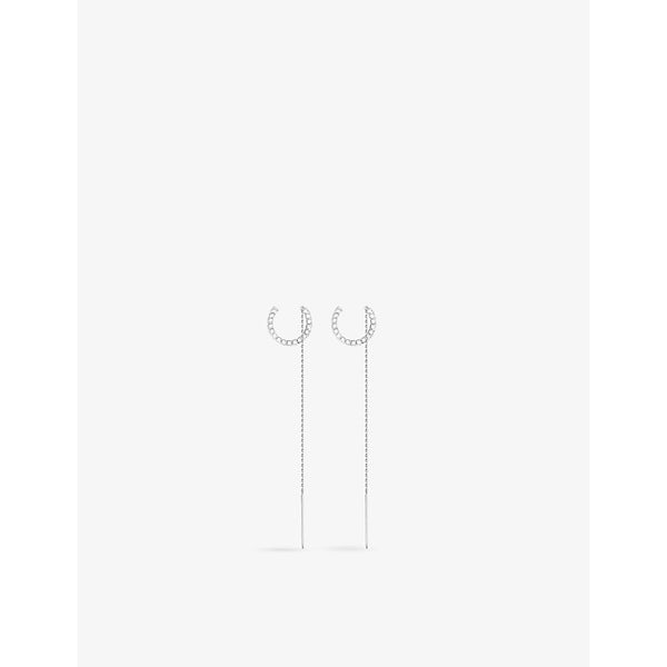  Apm Monaco Up and Down sterling silver and zirconia stone drop earrings