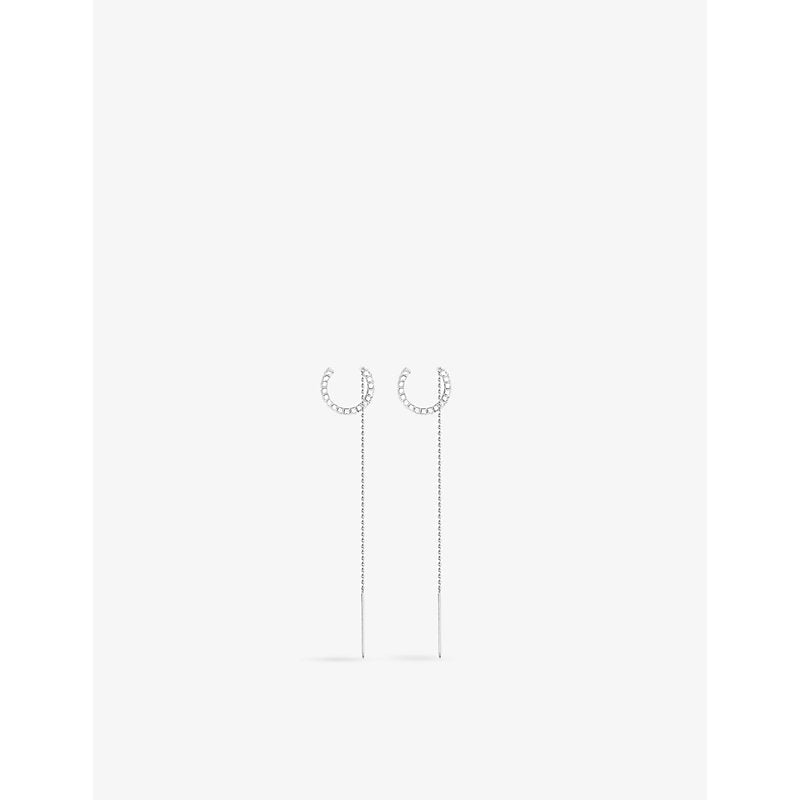  Apm Monaco Up and Down sterling silver and zirconia stone drop earrings