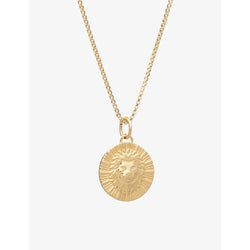 Rachel Jackson Zodiac Coin Leo short 22ct gold-plated sterling silver necklace