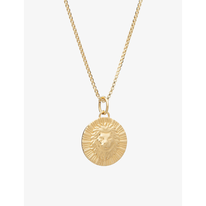 Rachel Jackson Zodiac Coin Leo short 22ct gold-plated sterling silver necklace