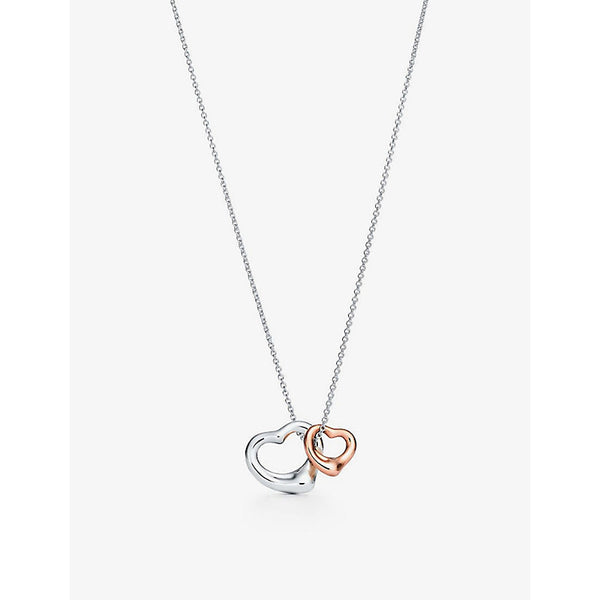 Tiffany & Co Elsa Peretti&reg; Open Heart sterling silver and 18ct rose-gold necklace