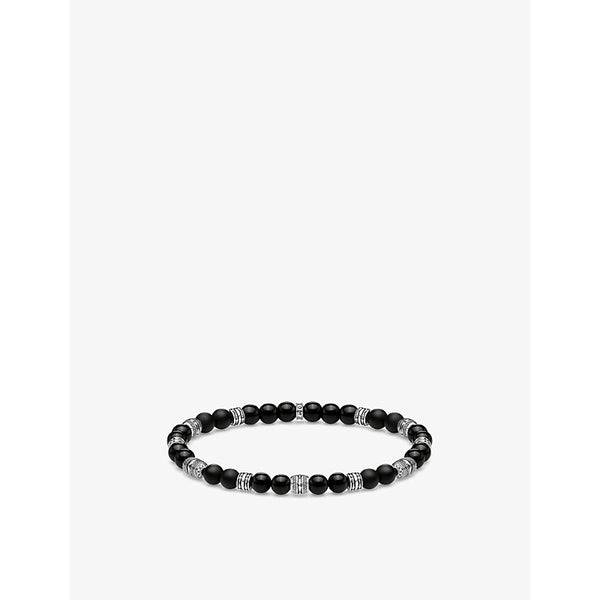  Thomas Sabo Lucky Charms sterling silver and obsidian beaded bracelet