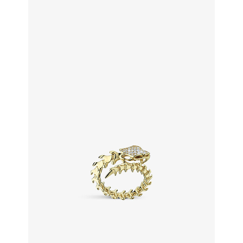 Shaun Leane Serpent Trace yellow gold vermeil and diamond wrap ring