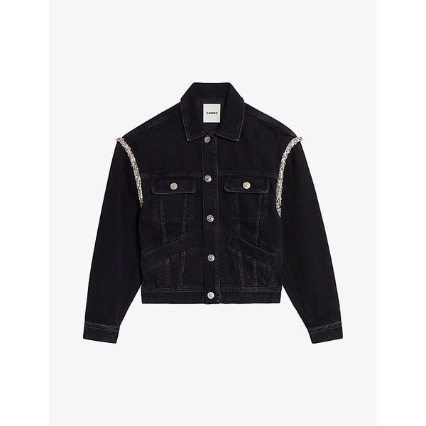 Sandro Embellished denim jacket