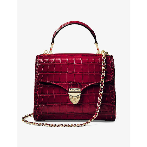 Aspinal Of London Mayfair midi crocodile-embossed leather top-handle bag