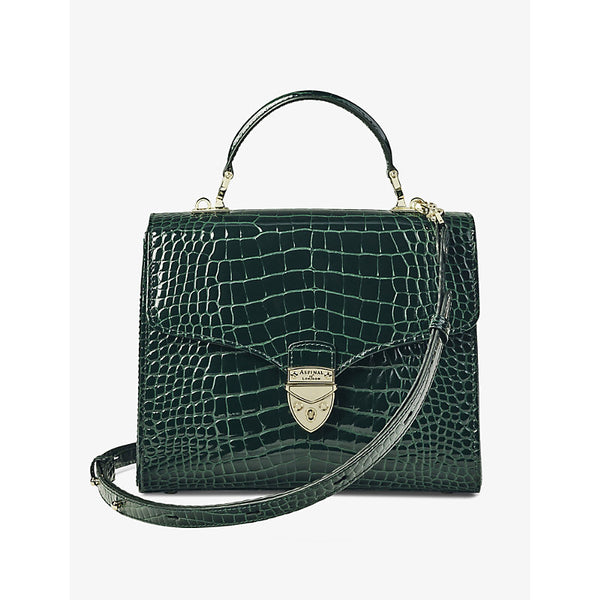  Aspinal Of London Mayfair large croc-embossed leather top-handle bag