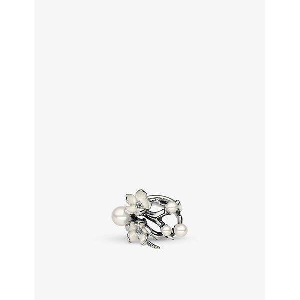 Shaun Leane Cherry Blossom sterling silver, pearl and diamond ring