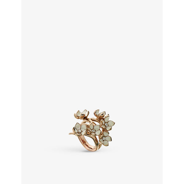 Shaun Leane Cherry Blossom Full Flower rose gold-plated vermeil and diamond ring