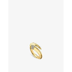 Shaun Leane Tusk yellow gold-plated vermeil silver and 0.08ct diamond ring