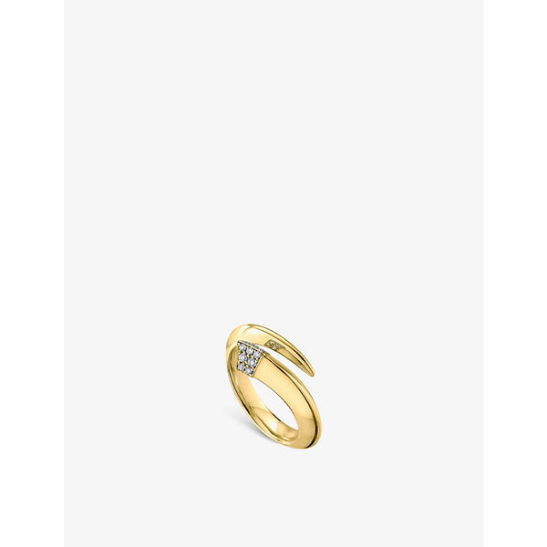 Shaun Leane Tusk yellow gold-plated vermeil silver and 0.08ct diamond ring