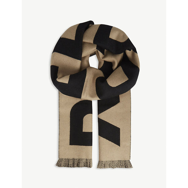 Burberry Logo-pattern wool football scarf