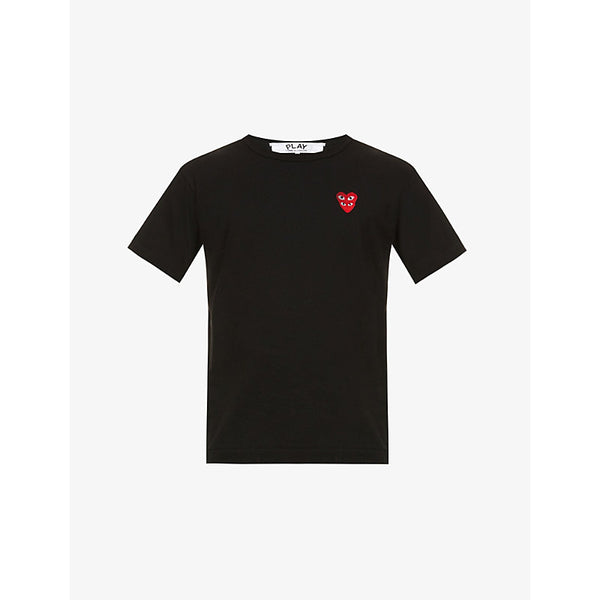 Comme Des Garcons Play Overlap-heart print cotton-jersey T-shirt