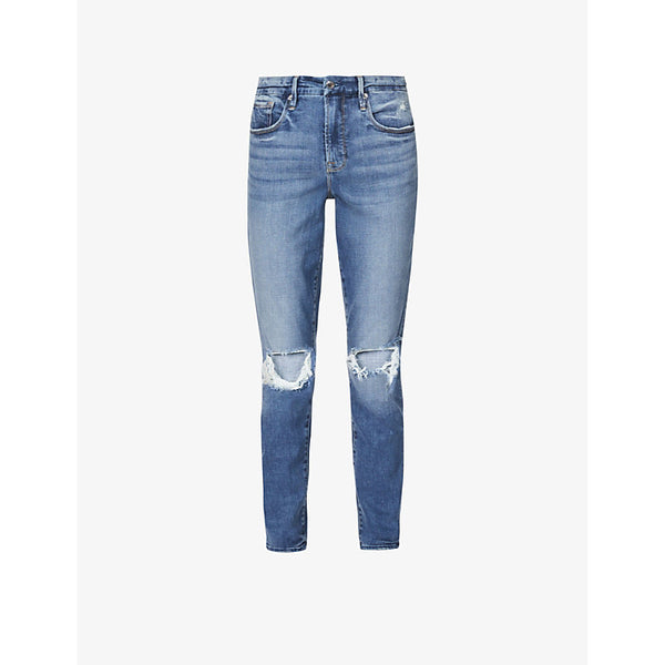 Good American Good Legs Crop skinny high-rise stretch-denim jeans