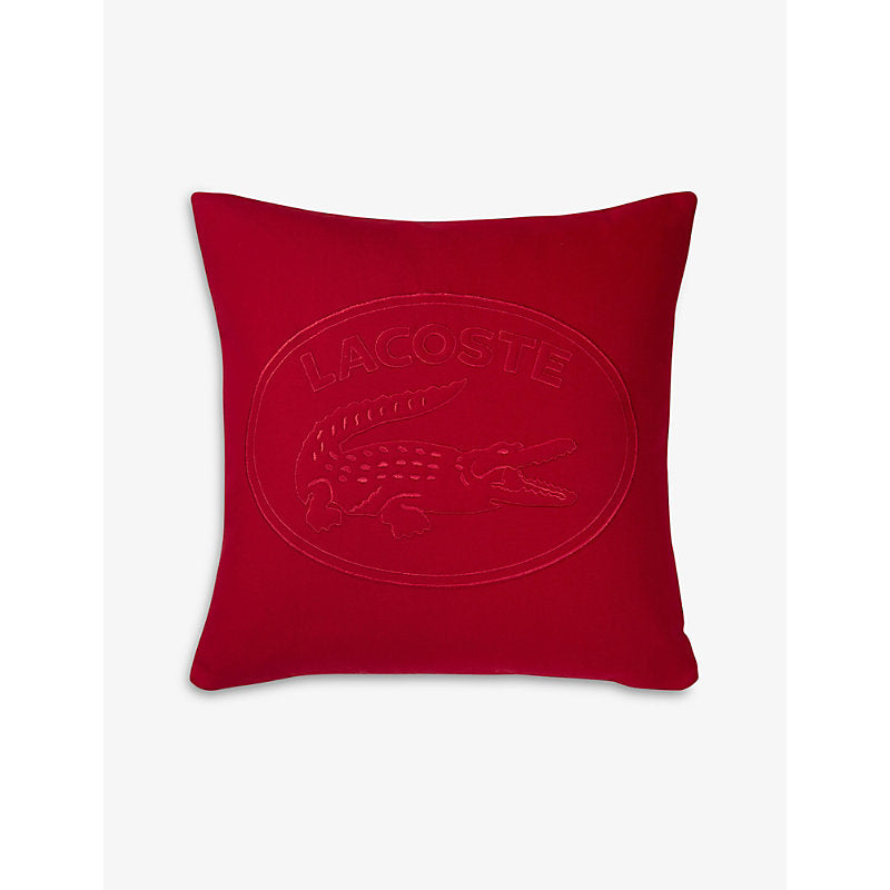 Lacoste Logo-embossed cotton cushion cover 50x50cm