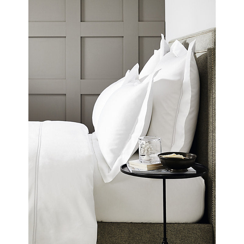 The White Company Symons Breakfast double-bordered cotton Oxford pillowcase