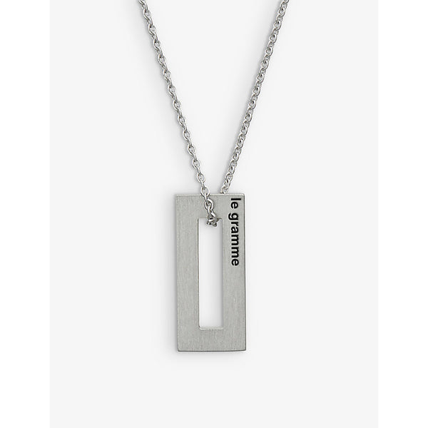 Le Gramme 1.5g polished and brushed sterling-silver rectangle necklace