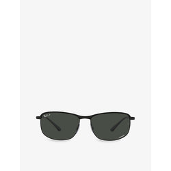  Ray-Ban RB3671CH 60 rectangular-frame metal sunglasses