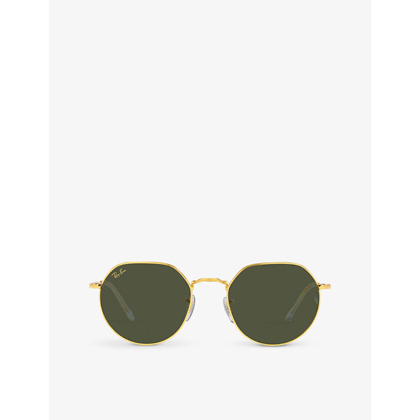 Ray-Ban RB3565 Jack hexagonal-frame gold-tone and acetate sunglasses