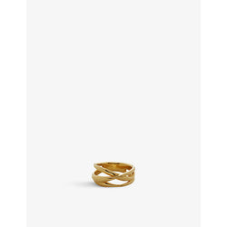 Monica Vinader Nura Cross Over 18ct yellow gold-plated vermeil recycled sterling-silver ring