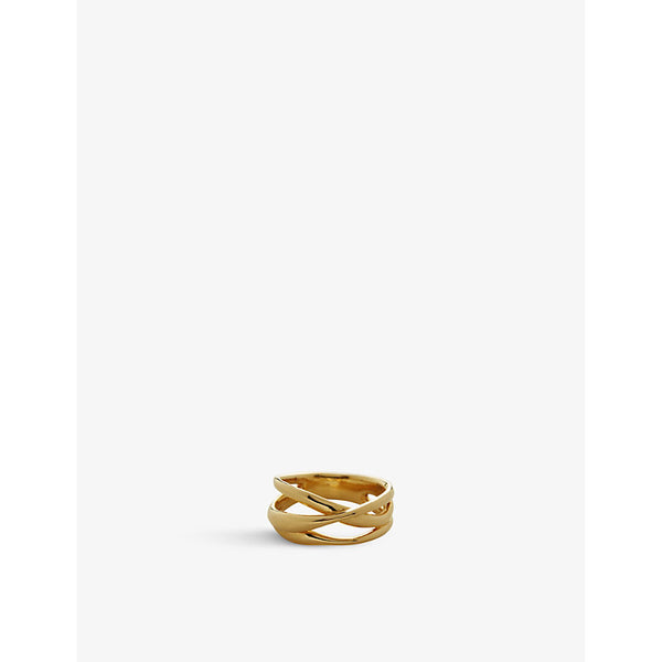 Monica Vinader Nura Cross Over 18ct yellow gold-plated vermeil recycled sterling-silver ring