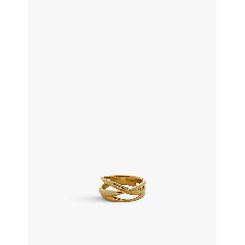 Monica Vinader Nura Cross Over 18ct yellow gold-plated vermeil recycled sterling-silver ring