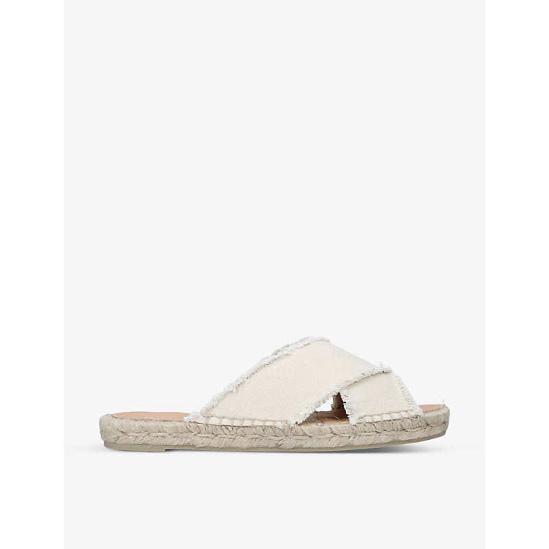  Castaner Palmera cross-strap linen espadrille sliders