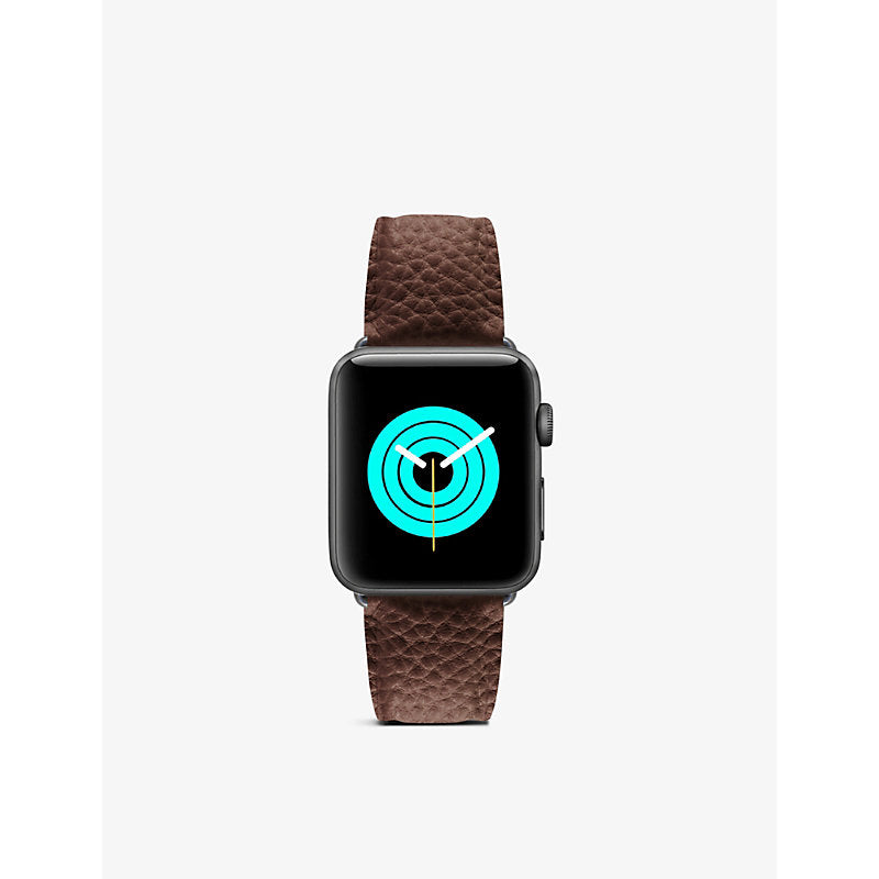 Mintapple Apple Watch grained-leather strap and stainless steel case 40mm