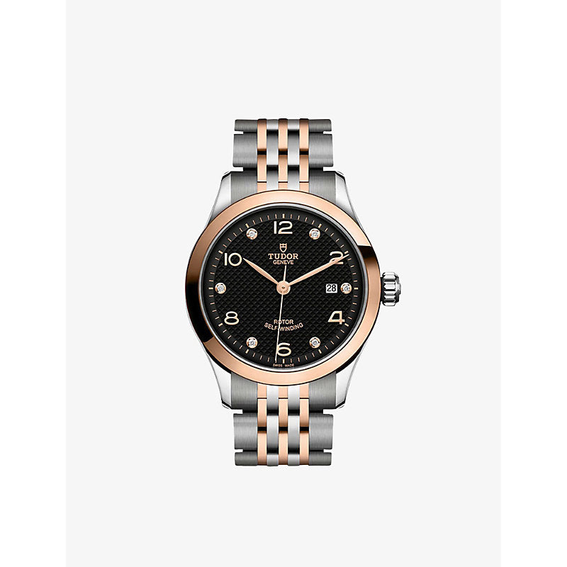 Tudor M91351-0004 1926 18ct rose-gold, brilliant-cut diamond and stainless-steel automatic watch