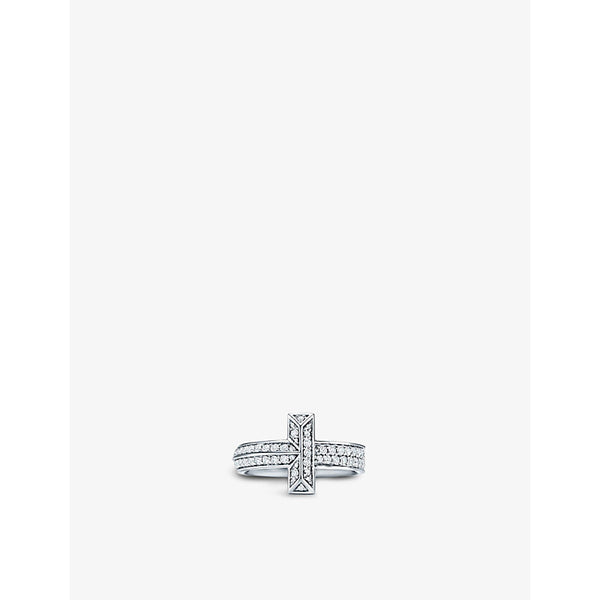 Tiffany & Co T1 Wide 18ct white-gold and 0.54ct diamond ring