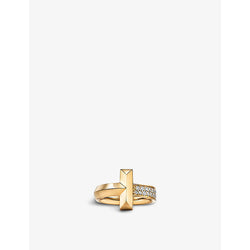 Tiffany & Co Tiffany T T1 Wide 18ct yellow-gold and 0.21ct diamond ring